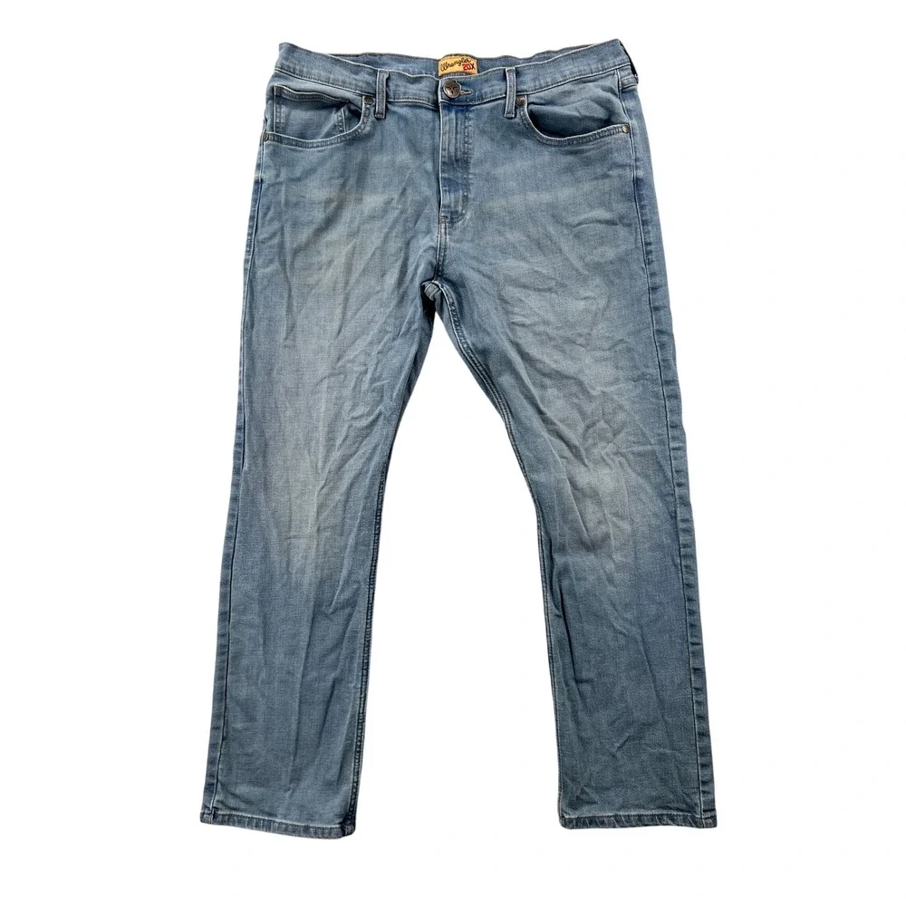 Wrangler 20X No. 42‎ Vintage Bootcut Mens 38x30 Jeans Light Wash Blue Stretch